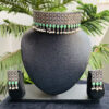 black-polish-green-stone-necklace-set (1)