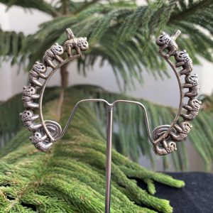 Indian Mores Black Polish Half Moon Shaped Earrings - Image 2