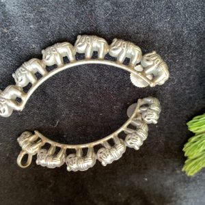 Indian Mores Black Polish Half Moon Shaped Earrings - Image 3