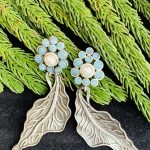 black-polish-leaf-light-blue-earring-2-scaled