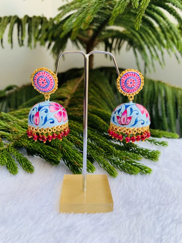 black-polish-light-blue-jhumki-earrings-2-scaled