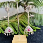 black-polish-pink-stone-branch-earring-2-scaled