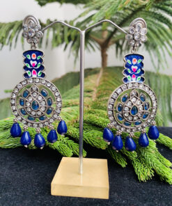 german-silver-blue-long-earrings (1)