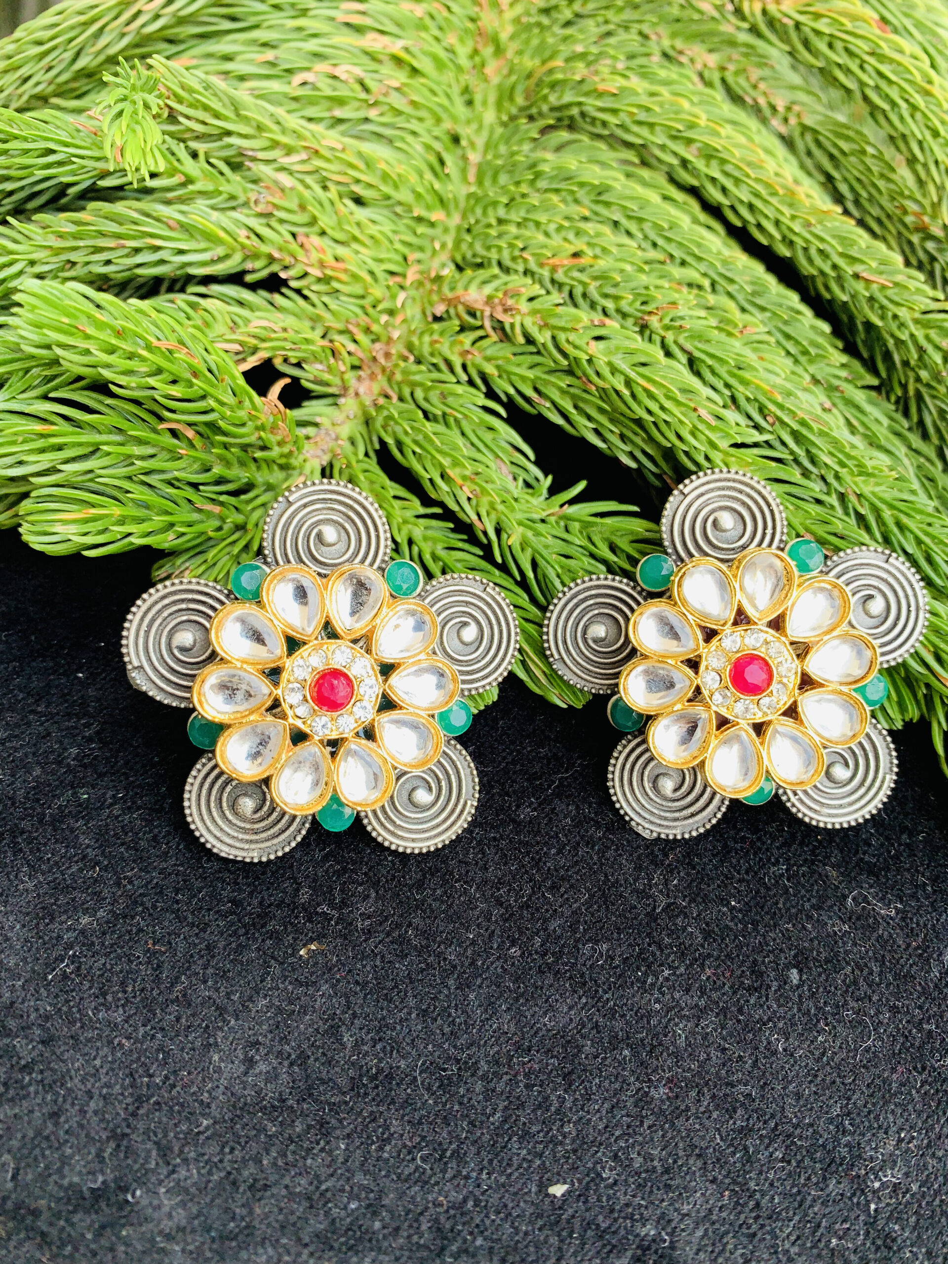 german-silver-kundan-red-green-stone-earrings-2-scaled