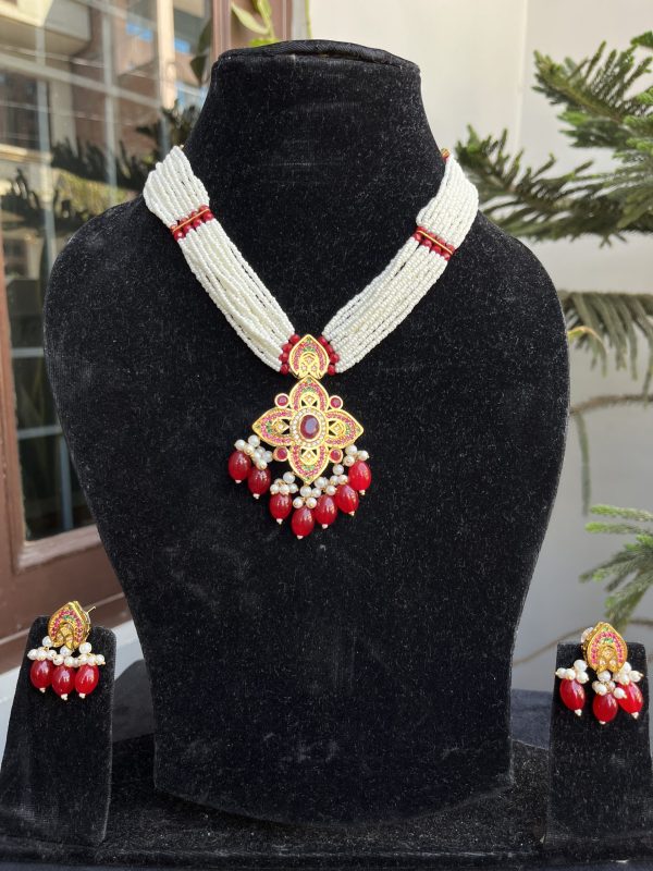 Indian-mores-jadau-pendant-chid-moti-red-color-drop-chokar-set-2-scaled