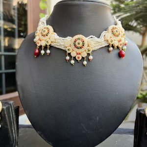 Indian-mores-rajasthani-chidmoti-3-round-multi-color-choker-set-2-scaled