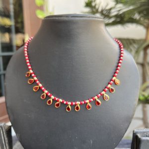 Indian-mores-red-beads-stone-neckpiece-2-scaled